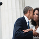 President Barack Obama kisses Oprah Winfrey at the Lincoln Memorial in August during the 50th anniversary of the March on Washington.
BRENDAN SMIALOWSKI/AFP/Getty Images